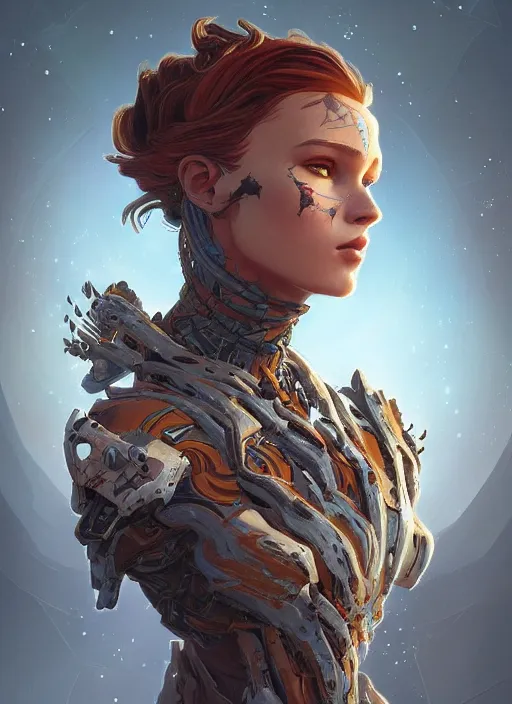 Image similar to asymmetry!! portrait of jupiter alien in the style of horizon zero dawn, machine face, intricate, elegant, highly detailed, digital painting, artstation, concept art, smooth, sharp focus, illustration, art by artgerm and greg rutkowski and alphonse mucha, 8 k