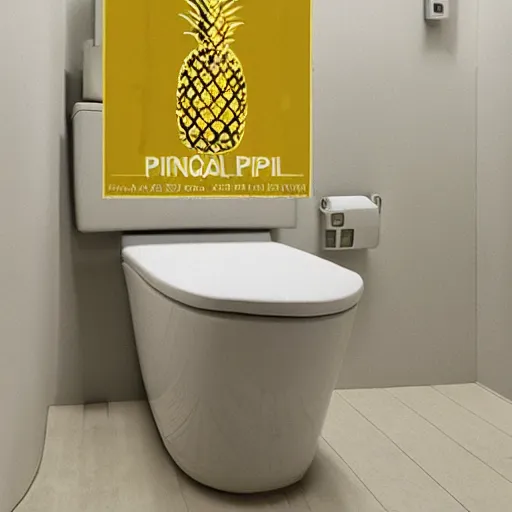 Prompt: a potal to the pineapple dimension entirely localized within my toilet, stunning photograph
