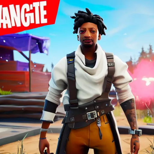 Image similar to a detailed portrait of 2 1 savage in fortnite, unreal engine 5 rendered, incredibly highly detailed and realistic, 8 k, sharp focus, studio quality