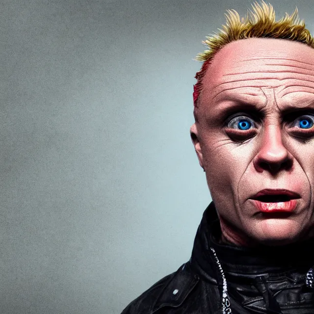 Image similar to Keith Flint from The Prodigy as the President of the USA, artstation, smooth, octane render, wide shot