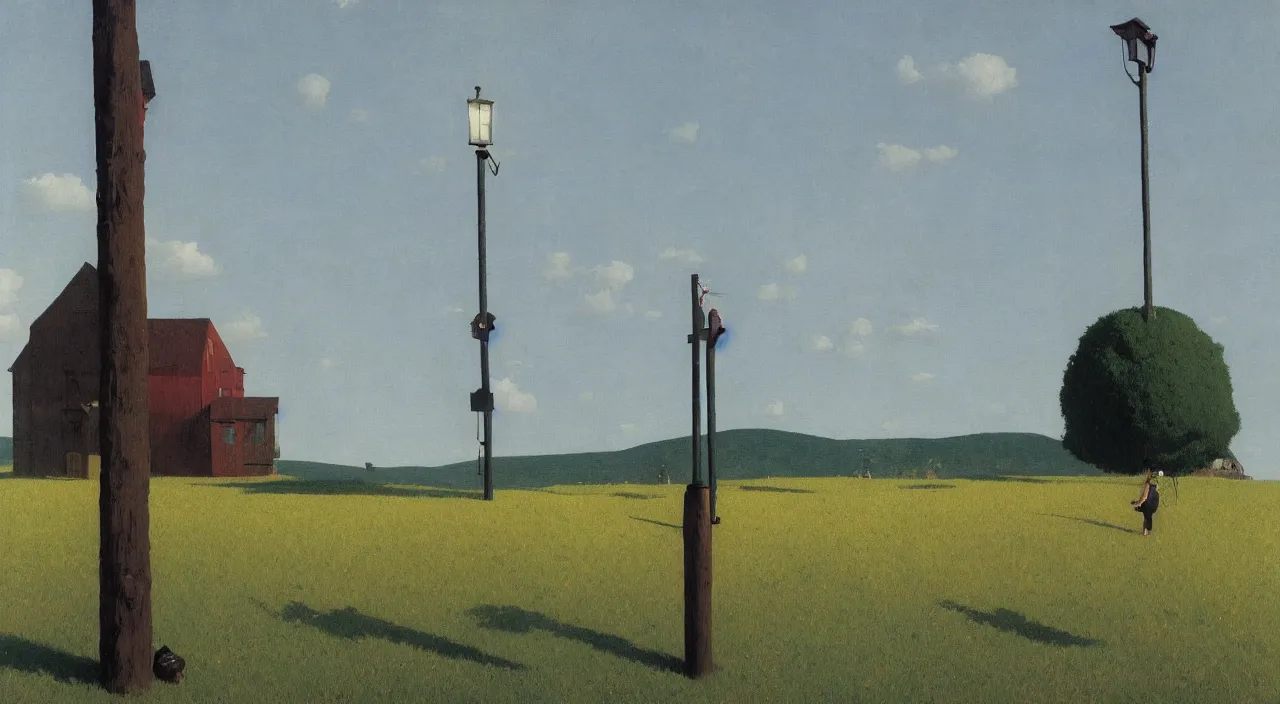 Prompt: single! flooded simple wooden pole, very coherent and colorful high contrast!! masterpiece by rene magritte simon stalenhag carl spitzweg syd mead norman rockwell edward hopper james gilleard, minimalist, dark shadows, sunny day, hard lighting