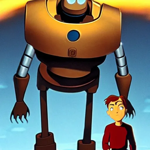 Prompt: The Iron Giant by Warner Bros Feature Animation