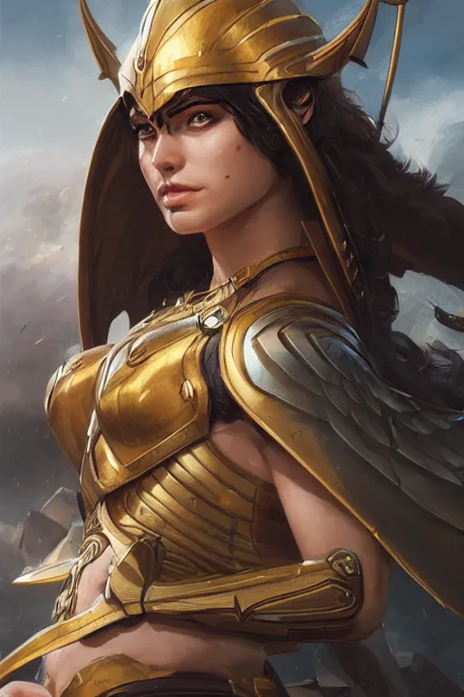 Image similar to amazon valkyrie athena, d & d, fantasy, portrait, highly detailed, headshot, digital painting, trending on artstation, concept art, sharp focus, illustration, art by artgerm and greg rutkowski and magali villeneuve