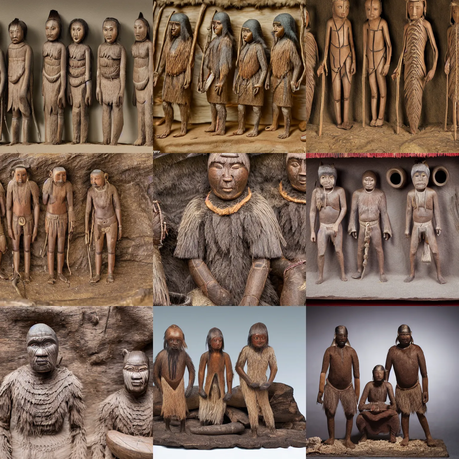 Prompt: a carved diorama of a selk ´ nam people, irisdicense, sharp focus, tone mapped, epic composition 8 5 mm, f. 1 4, zoom out