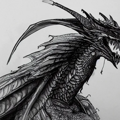 Prompt: a majestic dragon, hd, 4k, trending on artstation, award winning, 8k, 4k, 4k, 4k, very very very detailed, high quality sketch, black background