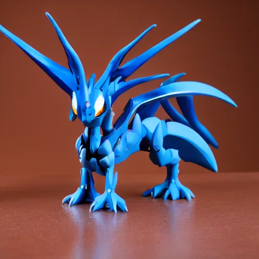 Image similar to Dialga the Pokémon, mini figure, photo, trending on artstation