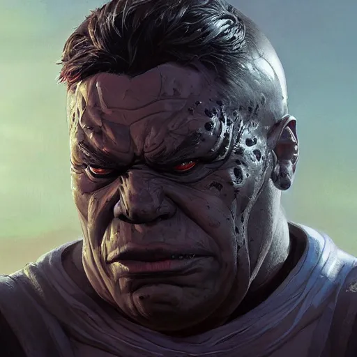 Image similar to highly detailed portrait symbiote venong merged with hulk gta v, stephen bliss, unreal engine, fantasy art by greg rutkowski, loish, rhads, ferdinand knab, makoto shinkai and lois van baarle, ilya kuvshinov, rossdraws, tom bagshaw, global illumination, radiant light, detailed and intricate environment