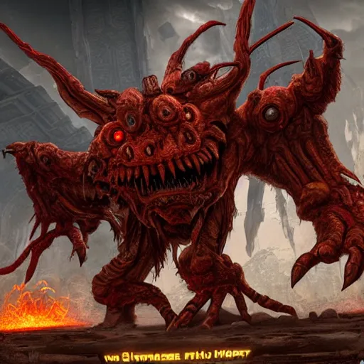 Image similar to insect monster from doom eternal