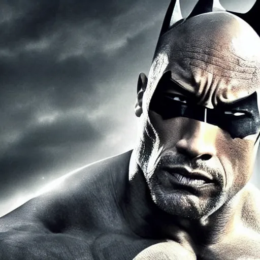 Image similar to dwayne johnson as batman