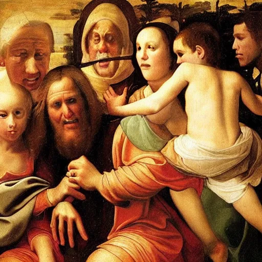 Image similar to renaissance painting of gary busey