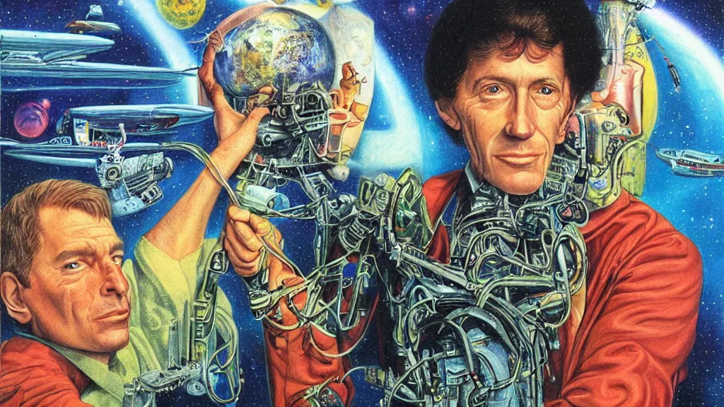 Prompt: self portrait by Ron Walotsky.