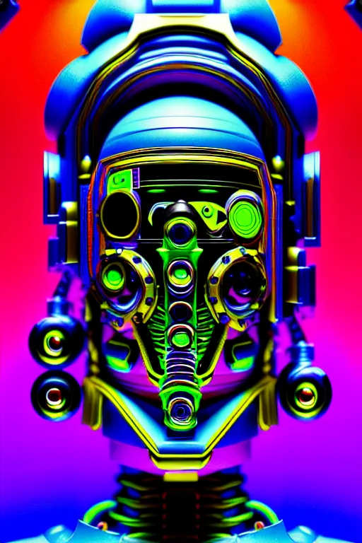 Image similar to maximalist detailed scifi robot head portrait. lowbrow scifi artwork by kidsquidy ø - cult and subjekt zero. ray tracing hdr polished sharp in visionary psychedelic fineart style inspired by ben ridgway and igor goryunov