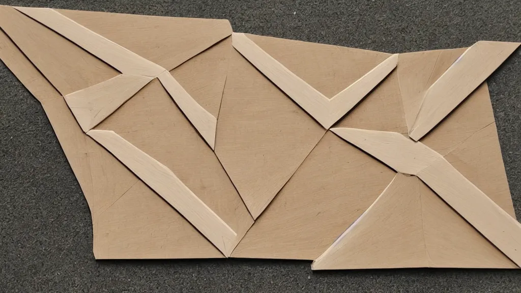 Prompt: origami introductory plywood made of gaps