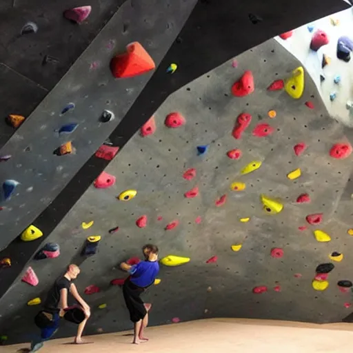 Prompt: “climbing in an indoor bouldering gym, high definition, highly realistic”