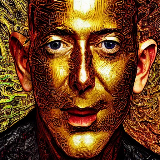 Prompt: jeff bezos sitting pile of gold scariest horror nightmare by junji ito, digital art, deepdream cosmic, 3 d high definition, trending on artstation, photorealistic, high resolution, 8 k, octane, hyper detailed, trending on deviantart insane details, intricate, elite, ornate, elegant trend, highly detailed and intricate, sharp focus, photography, unreal engine