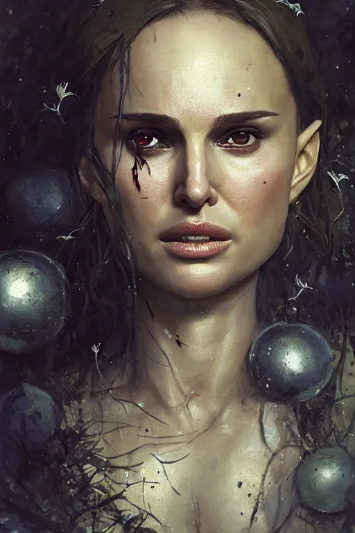 Image similar to natalie portman, warrior, lord of the rings, tattoos, decorated ornaments, by carl spitzweg, ismail inceoglu, vdragan bibin, hans thoma, greg rutkowski, alexandros pyromallis, perfect face, fine details, realistic shadeing