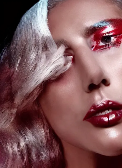 Image similar to lady gaga by nick knight, born this way, born this way album, red weapon 8 k s 3 5, cooke anamorphic / i lenses, highly detailed, cinematic lighting