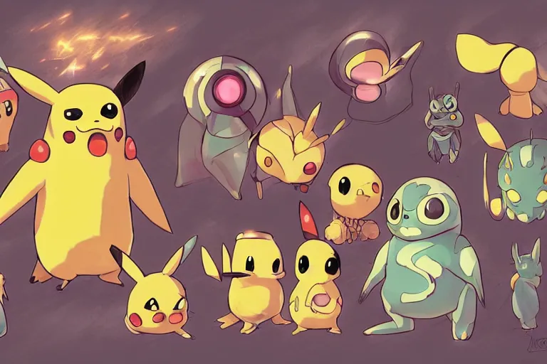 Image similar to lofi BioPunk Pokemon Pikachu portrait Pixar style by Ross Tran,