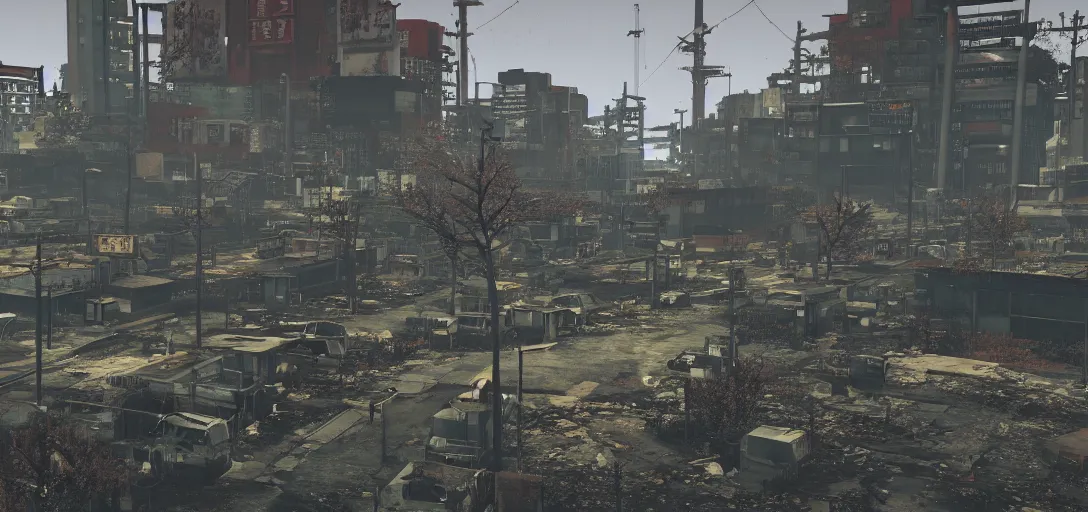 Image similar to Photo of Tokyo in Fallout 4 Style, 8K, daytime, high quality