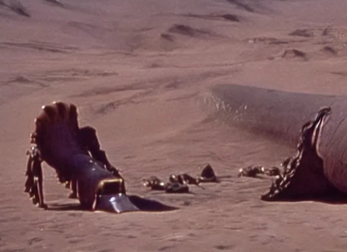 Image similar to sandworm scene from the 1 9 7 4 science fiction film dune