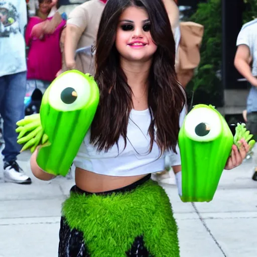 Prompt: selena gomez as celery monster