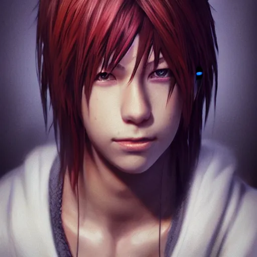 Image similar to photo realistic image of riku from kingdom hearts, stunning 3 d render inspired art by istvan sandorfi and greg rutkowski, perfect facial symmetry, realistic, highly detailed attributes and atmosphere, dim volumetric cinematic lighting,