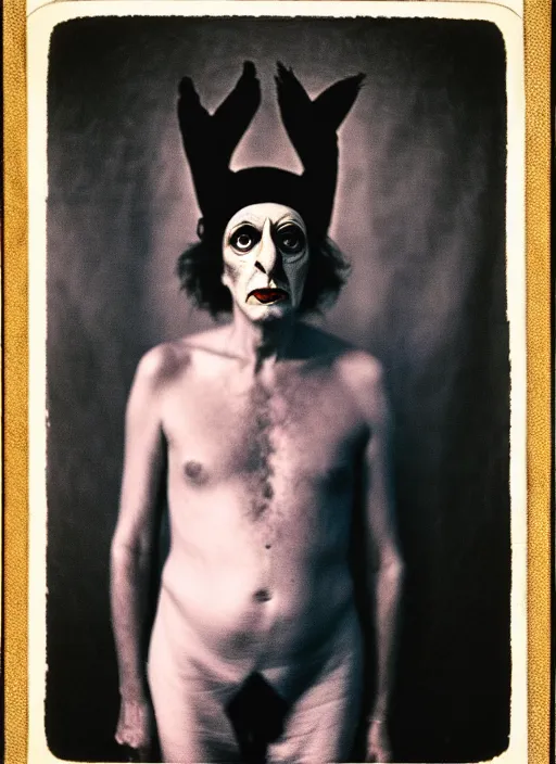 Image similar to the fool tarot, diane arbus portrait photography