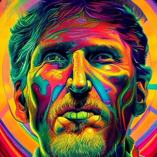 Image similar to John McAfee an extremely psychedelic experience, colorful, surreal, dramatic lighting, cosmonaut, LSD, face, detailed, intricate, elegant, highly detailed, digital painting, artstation, concept art, smooth, sharp focus, illustration, art by Sam Spratt, Dan Mumford, Artem Demura and Alphonse Mucha
