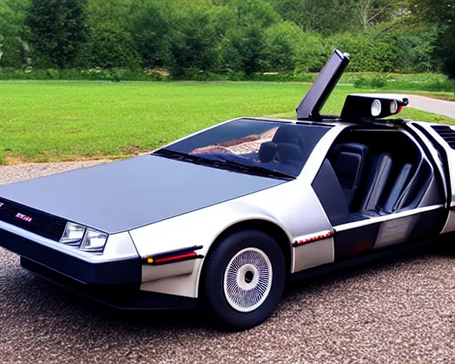 Image similar to new prototype delorean, dslr