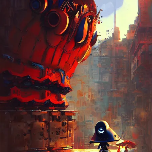 Image similar to robot alien luffy, thief, by isaac asimov and marc simonetti