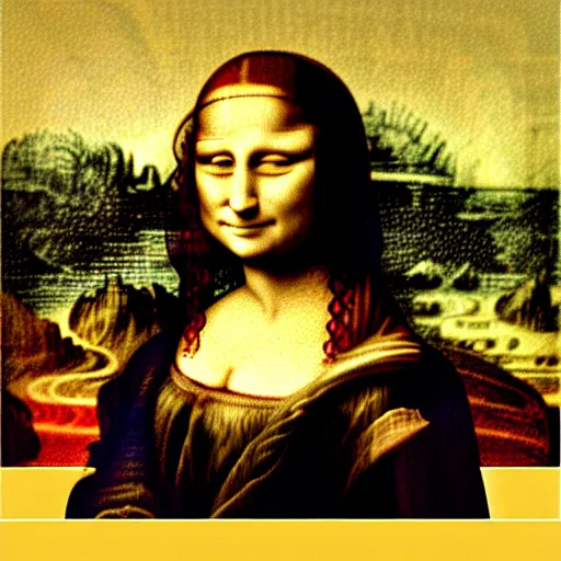 Prompt: mona lisa da vinci, by van gogh