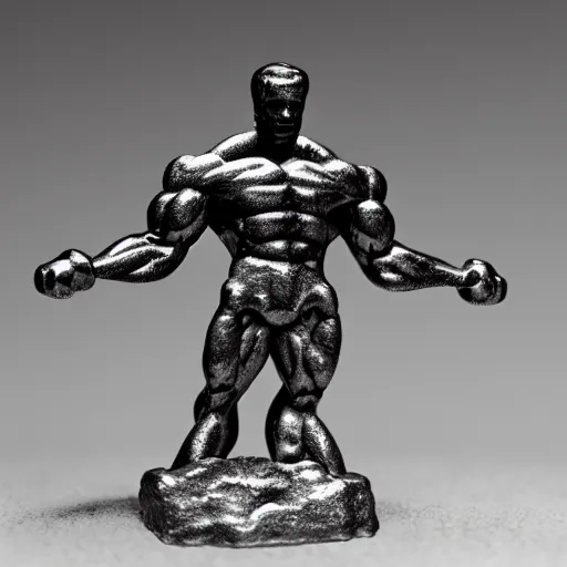 Image similar to bodybuilder made of pewter