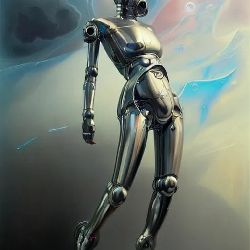 Prompt: scifi futurism automaton minimalism chrome by peter mohrbacher art Hajime Sorayama airbrush hyperrealism model abstract shatter