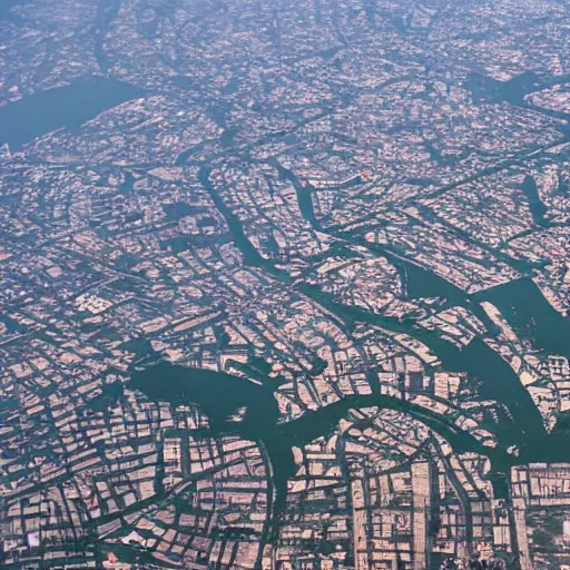 Image similar to a city in the middle of the clouds