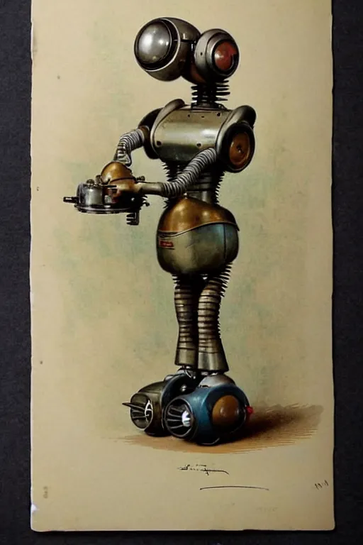 Image similar to (((((1950s inventors workshop full or robots . muted colors.))))) by Jean-Baptiste Monge !!!!!!!!!!!!!!!!!!!!!!!!!!!