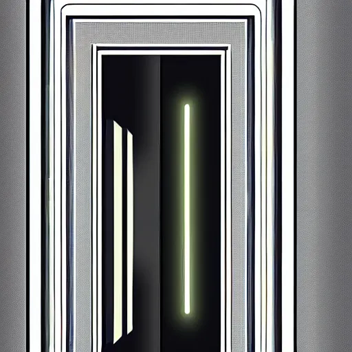 Image similar to hyperrealistic art - deco sci - fi door