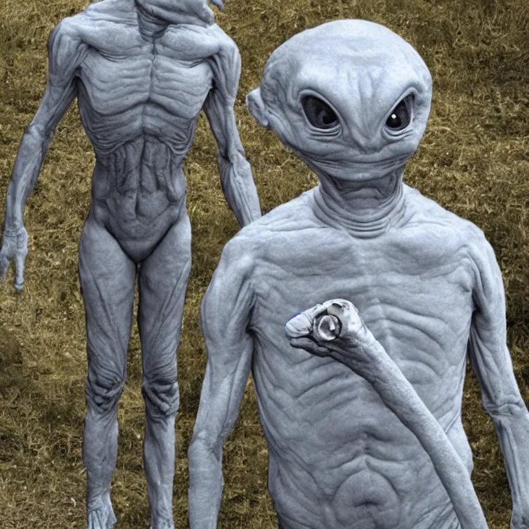 Prompt: A grey alien