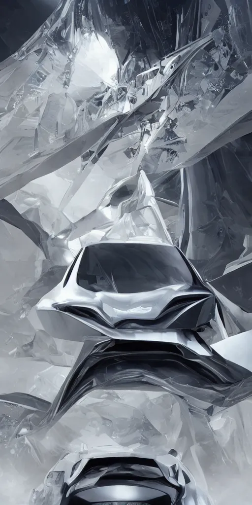 Image similar to sci-fi car, zaha hadid, wall structure, logotype, car, on, the coronation of napoleon painting, digital billboard in the middle, trending on artstation, octane render pinterest, keyshot product render pinterest, reflections, gloss, shiny, artwork in style of Sheng Lam