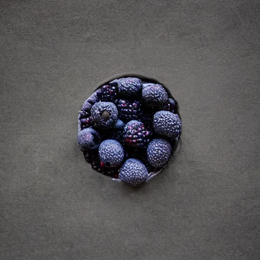 Image similar to the moon made out of blackberries