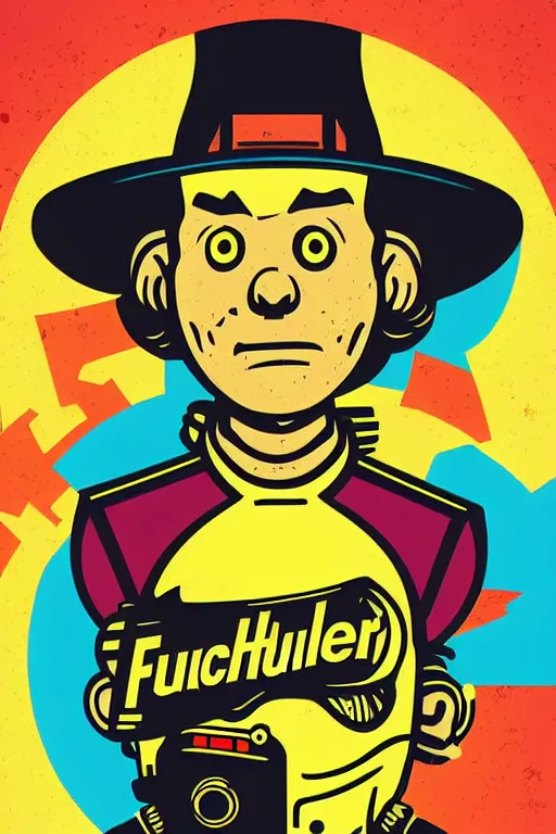 Image similar to fallout 7 6 retro futurist illustration art by butcher billy, sticker, colorful, illustration, highly detailed, simple, smooth and clean vector curves, no jagged lines, vector art, smooth andy warhol style