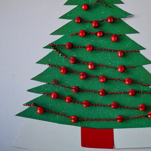 Image similar to christmas tree. paperboard style art