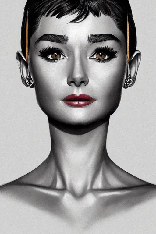 Prompt: symmetry!! portrait of audrey hepburn, intricate, elegant, highly detailed, digital painting, artstation, concept art, smooth, sharp focus, illustration, art by artgerm and greg rutkowski