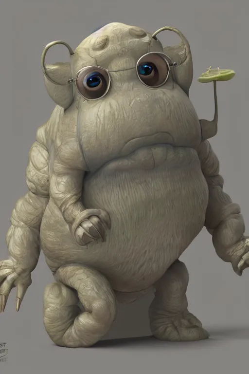 Image similar to pixar style anthropomorphic tardigrade, high detail, symmetrical, anatomically accurate, octane render,