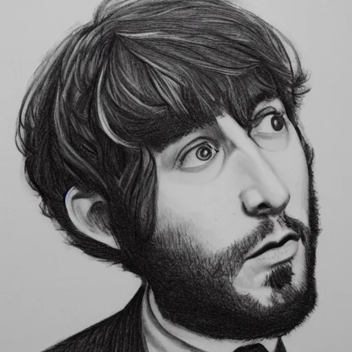 Prompt: Drawing Will Sheff from Okkervil river charcoal on canvas (2022), trending on artstation