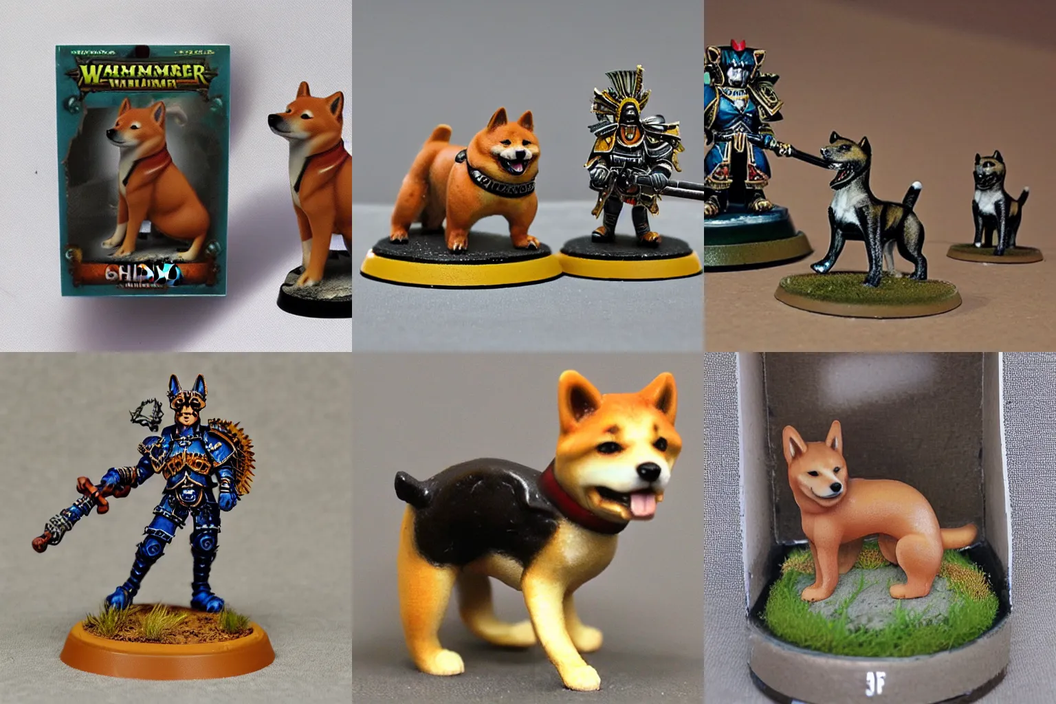 Prompt: Warhammer miniature of Shiba Inu