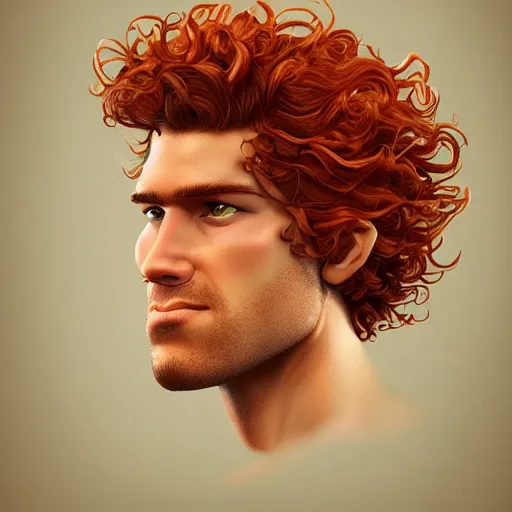 Prompt: illustration of curly orange hair men as a pixar film poster, cool pose, smooth, intricate, octane, reflects, masterpiece artwork, ultra detailed, artgerm, digital art, trending on artstation, behance, deviantart