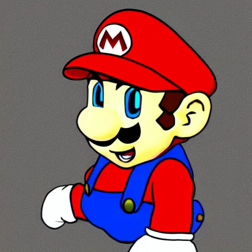 Image similar to mario drawn in the style of dragon ball z