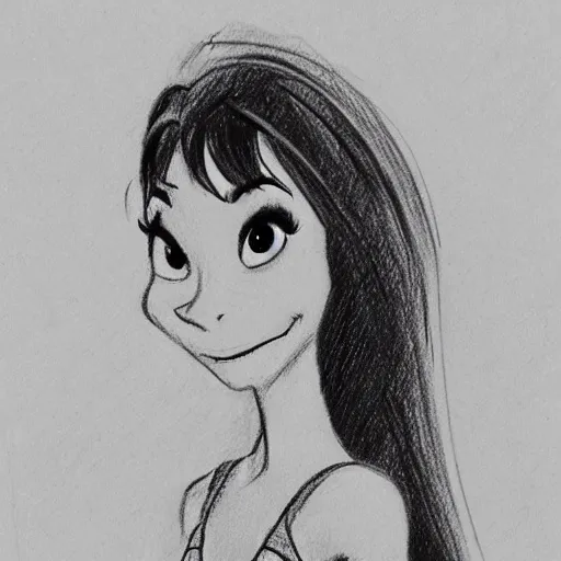 Image similar to milt kahl pencil sketch of victoria justice disney style