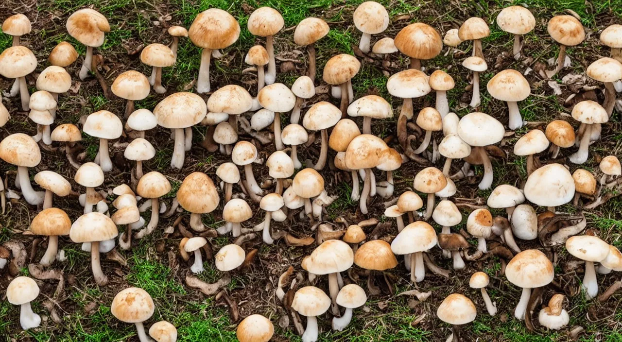 Prompt: mushroom city
