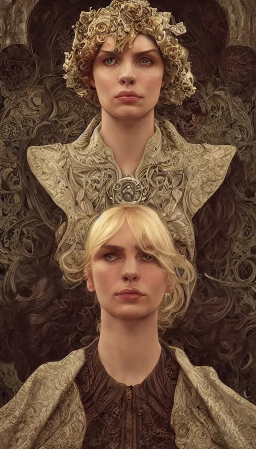 Image similar to the mayor, fatm greasy, rich, fame of thrones, fibonacci, sweat drops, intricate fashion clothing, insane, intricate, highly detailed, surrealistic, digital painting, artstation, concept art, smooth, sharp focus, illustration, Unreal Engine 5, 8K, art by artgerm and greg rutkowski and alphonse mucha